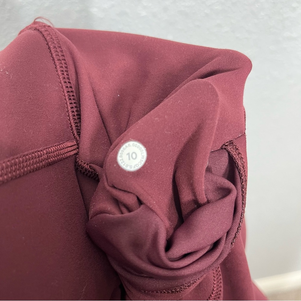 Lululemon Invigorate 25” maroon leggings - Picture 7 of 9